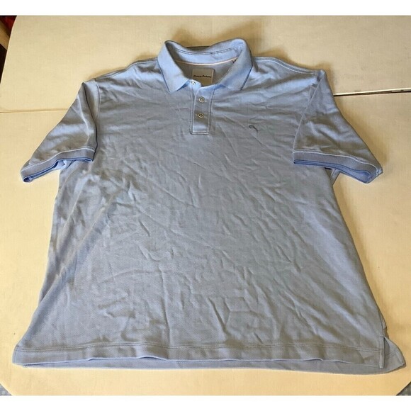 Men's Tommy Bahama Polo Shirt Size XL Light Blue Modal/Polyester - Picture 1 of 8